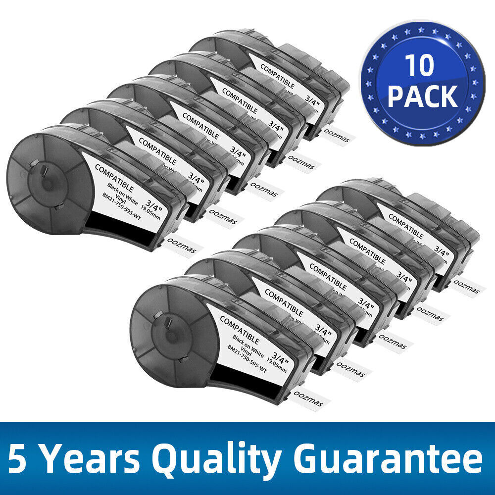 Commercial Vinyl Printing - 1-10PK Brady BMP21-Plus M21-750-595 için Uyumlu