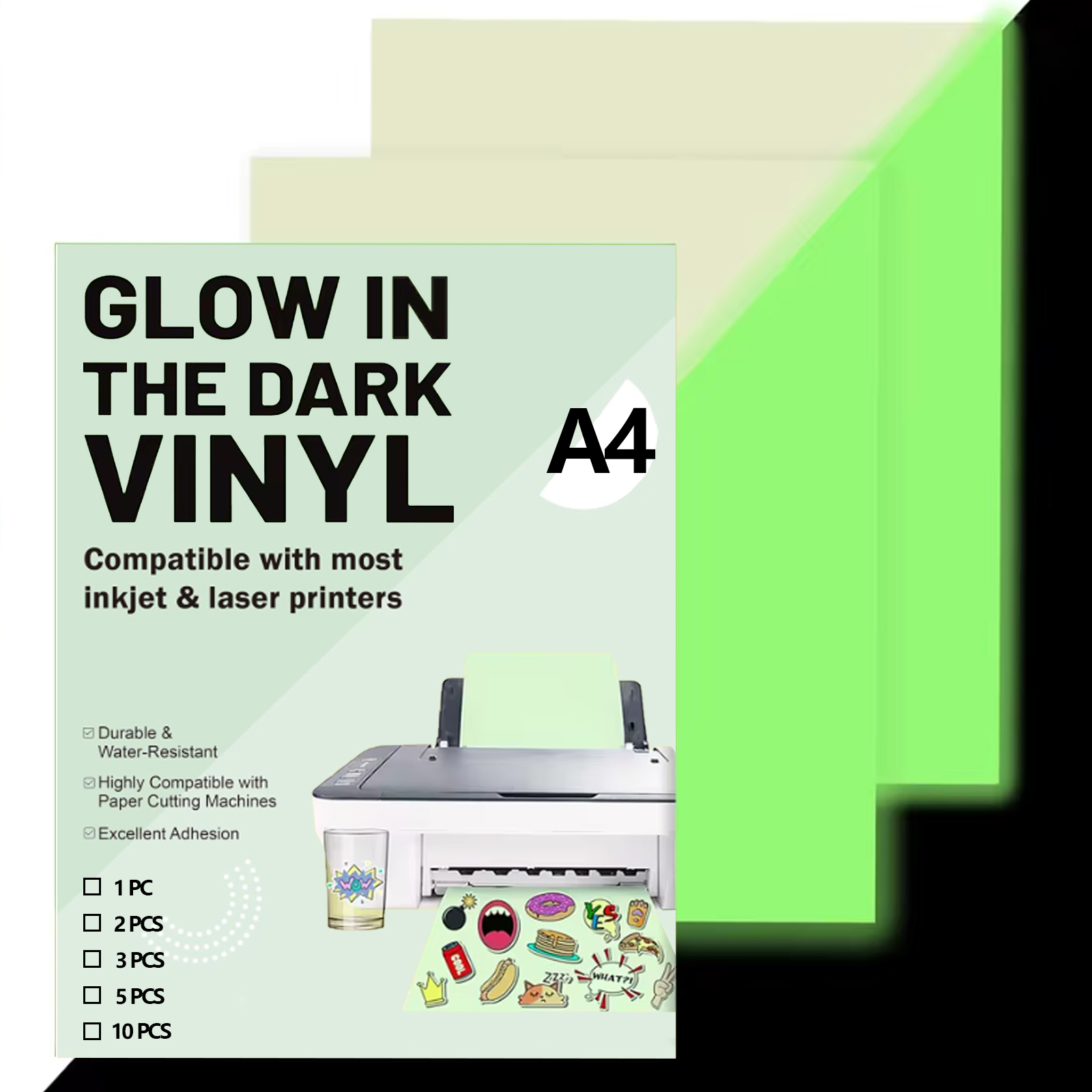Commercial Vinyl Printing - A4 Boyutunda Karanlıkta Parlayan Baskılı Vinil